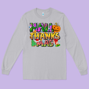 Holiday Fusion Art Long Sleeve Tee Designed By Cowhidedigitalart