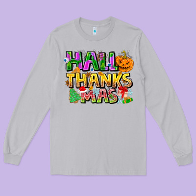 Holiday Fusion Art Long Sleeve Tee Designed By Cowhidedigitalart