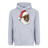 Heather Grey african american santa Heavyweight Hoodie - RanaPortraitStore