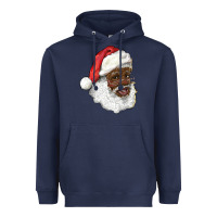 Navy african american santa Heavyweight Hoodie - RanaPortraitStore