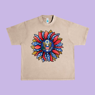 American Sunflower Urban Heavy Tee Designed By Jasminsmagicworld