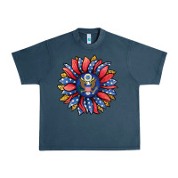 Midnight Navy american sunflower Urban Heavy Tee - Jasminsmagicworld