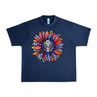 Navy american sunflower Urban Heavy Tee - Jasminsmagicworld