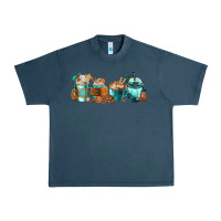 Midnight Navy Winter Coffee Cups Urban Heavy Tee - FaDigitalArtStudio