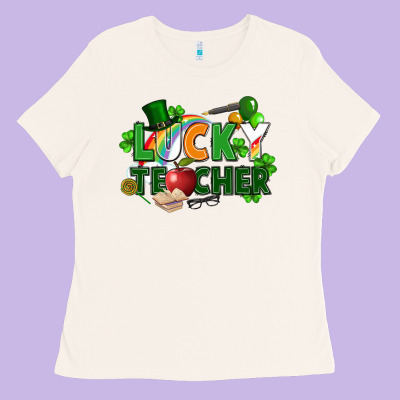 Lucky Teacher St. Patricks Day Ladies Tee Designed By Fadigitalartstudio