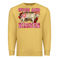 Antique Gold hugs and kisses charolais bull Premium Sweatshirt - RanaPortraitStore