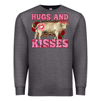 Charcoal Heather hugs and kisses charolais bull Premium Sweatshirt - RanaPortraitStore