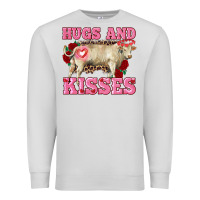 Dove Grey hugs and kisses charolais bull Premium Sweatshirt - RanaPortraitStore