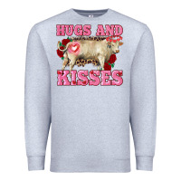 Heather Grey hugs and kisses charolais bull Premium Sweatshirt - RanaPortraitStore