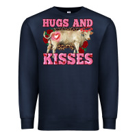 Navy hugs and kisses charolais bull Premium Sweatshirt - RanaPortraitStore