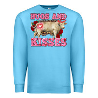 Ocean Blue hugs and kisses charolais bull Premium Sweatshirt - RanaPortraitStore