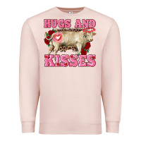 Pale Pink hugs and kisses charolais bull Premium Sweatshirt - RanaPortraitStore