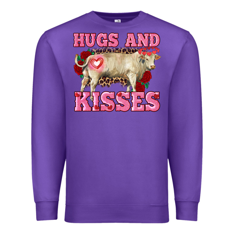 Hugs And Kisses Charolais Bull Premium Sweatshirt by RanaPortraitStore | Teevron
