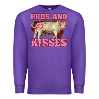 Purple hugs and kisses charolais bull Premium Sweatshirt - RanaPortraitStore