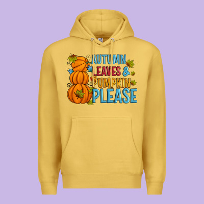 Autumn Leaves And Pumpkin Please Premium Hoodie Designed By Artiststas