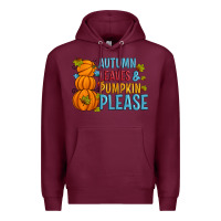 Burgundy Autumn leaves and pumpkin please Premium Hoodie - Artiststas