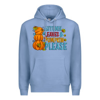 Colony Blue Autumn leaves and pumpkin please Premium Hoodie - Artiststas