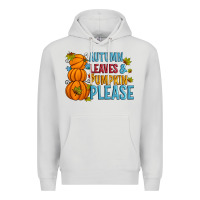 Dove Grey Autumn leaves and pumpkin please Premium Hoodie - Artiststas