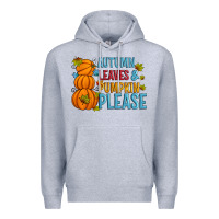 Heather Grey Autumn leaves and pumpkin please Premium Hoodie - Artiststas