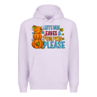 Lilac Autumn leaves and pumpkin please Premium Hoodie - Artiststas