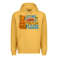 Mustard Autumn leaves and pumpkin please Premium Hoodie - Artiststas