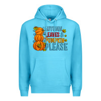 Ocean Blue Autumn leaves and pumpkin please Premium Hoodie - Artiststas