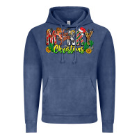 Vintage Denim Merry Christmas Vintage Hoodie - CowhideDigitalArt