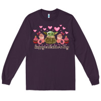 Plum happy valentines day yoda Long Sleeve Tee - CowhideDigitalArt
