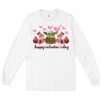 White happy valentines day yoda Long Sleeve Tee - CowhideDigitalArt