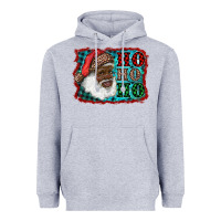 Heather Grey african american santa ho ho ho Heavyweight Hoodie - RanaPortraitStore