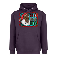 Plum african american santa ho ho ho Heavyweight Hoodie - RanaPortraitStore