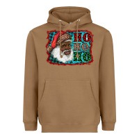 African American Santa Ho Ho Ho Heavyweight Hoodie | Teevron