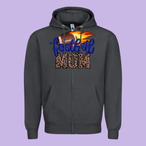 Football Mom Zipper Hoodie Designed By Jahusdesignshop