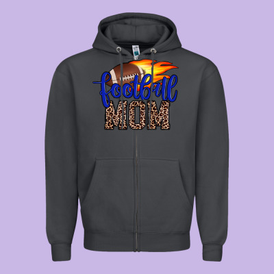 Football Mom Zipper Hoodie Designed By Jahusdesignshop