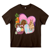 Chocolate Brown Easter hearts Easter Day Heavy Core Tee - HowdyJamesFarm