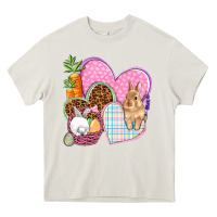 Cream Easter hearts Easter Day Heavy Core Tee - HowdyJamesFarm