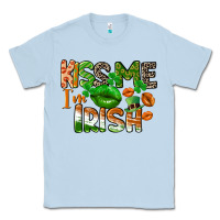Dusty Blue Kiss me i am irish St. Patrick's Day Classic Tee - CowGirlArtShop
