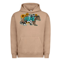 Mama Bear Sunflowers Leopard Cowhide Mother's Day Urban Hoodie | Teevron