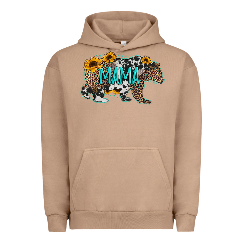 Mama Bear Sunflowers Leopard Cowhide Mother's Day Urban Hoodie by Jasminsmagicworld | Teevron