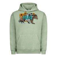 Pigment Oil Green mama bear sunflowers leopard cowhide mother's day Urban Hoodie - Jasminsmagicworld