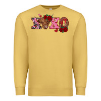 Antique Gold xoxo highland cow Premium Sweatshirt - RanaPortraitStore