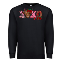Black xoxo highland cow Premium Sweatshirt - RanaPortraitStore