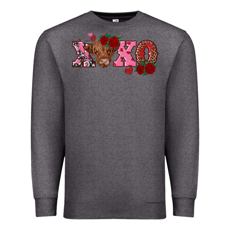Xoxo Highland Cow Premium Sweatshirt by RanaPortraitStore | Teevron