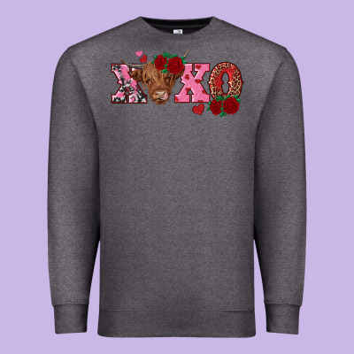 Xoxo Highland Cow Premium Sweatshirt Designed By Ranaportraitstore