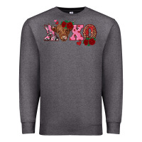 Charcoal Heather xoxo highland cow Premium Sweatshirt - RanaPortraitStore