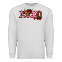 Dove Grey xoxo highland cow Premium Sweatshirt - RanaPortraitStore