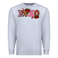 Heather Grey xoxo highland cow Premium Sweatshirt - RanaPortraitStore