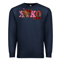 Navy xoxo highland cow Premium Sweatshirt - RanaPortraitStore
