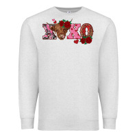 Oatmeal Heather xoxo highland cow Premium Sweatshirt - RanaPortraitStore