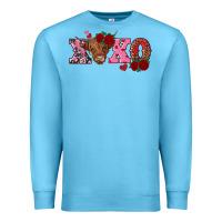 Ocean Blue xoxo highland cow Premium Sweatshirt - RanaPortraitStore